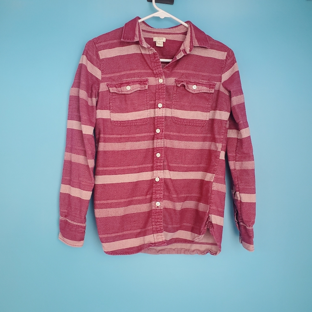 J. Crew Button Down Shirt Size XS Long Sleeve Cotton Plaid